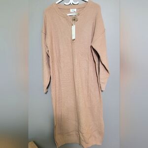 Bluivy Tan Sweater Dress Cozy Stretch Knit NWT size L
